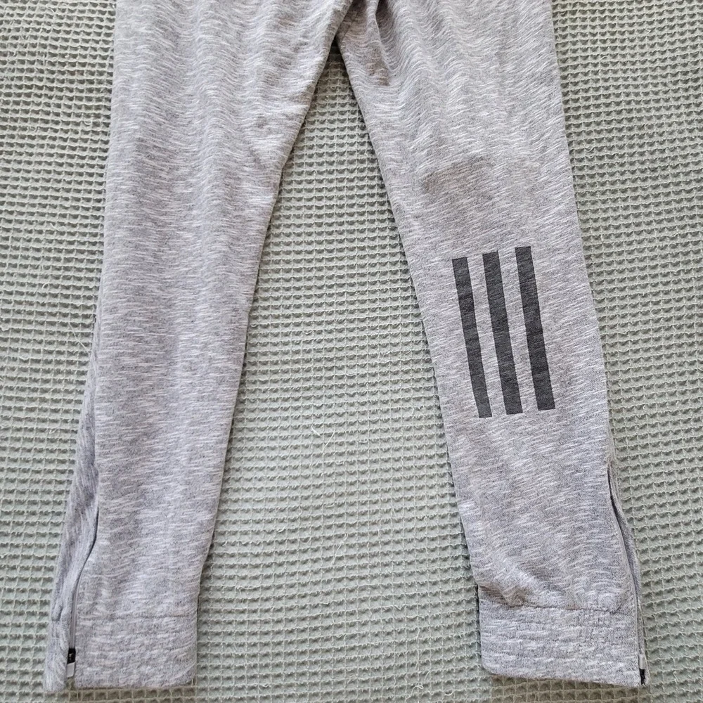 Adidas Jogger‎ Pants Mens Large Gray Space Dye Ankle Zip Athletic Sweatpants
